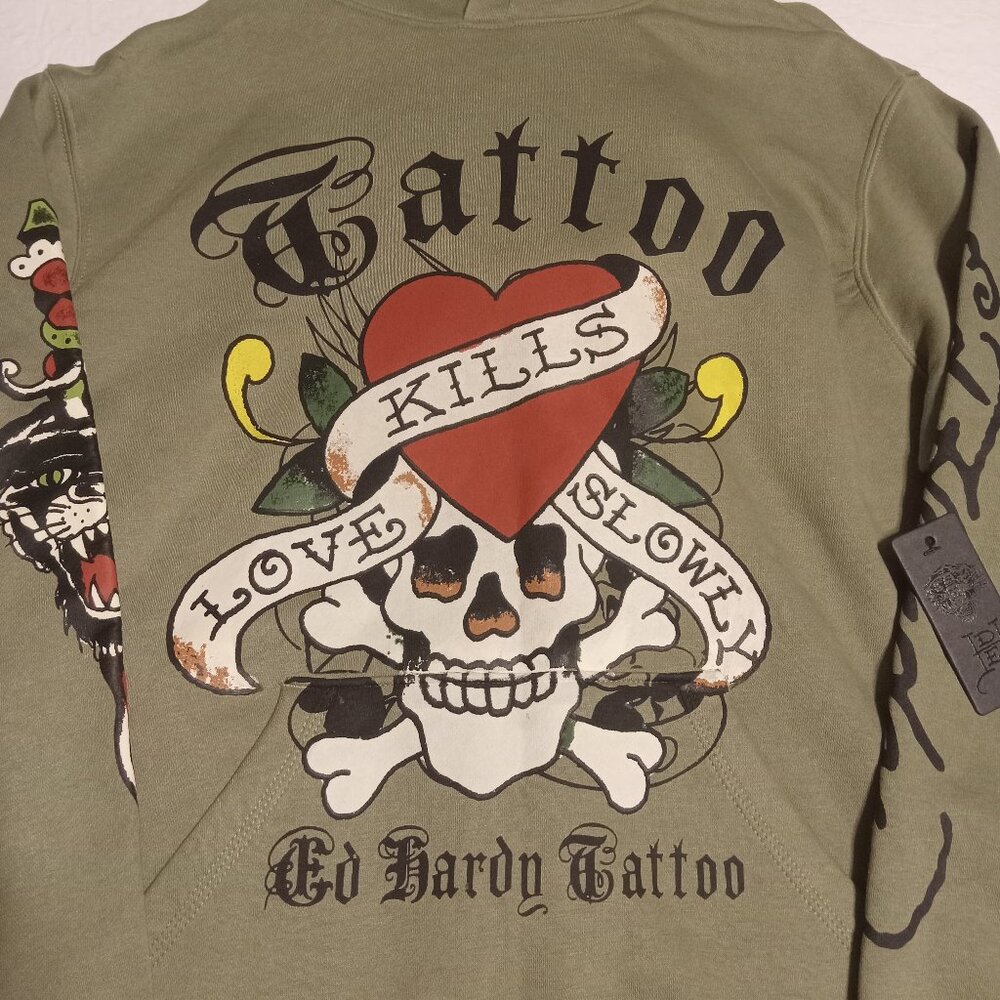 Ed Hardy Love Kills Slowly Men's Hoodie Size XL EHM1380-57 NWT